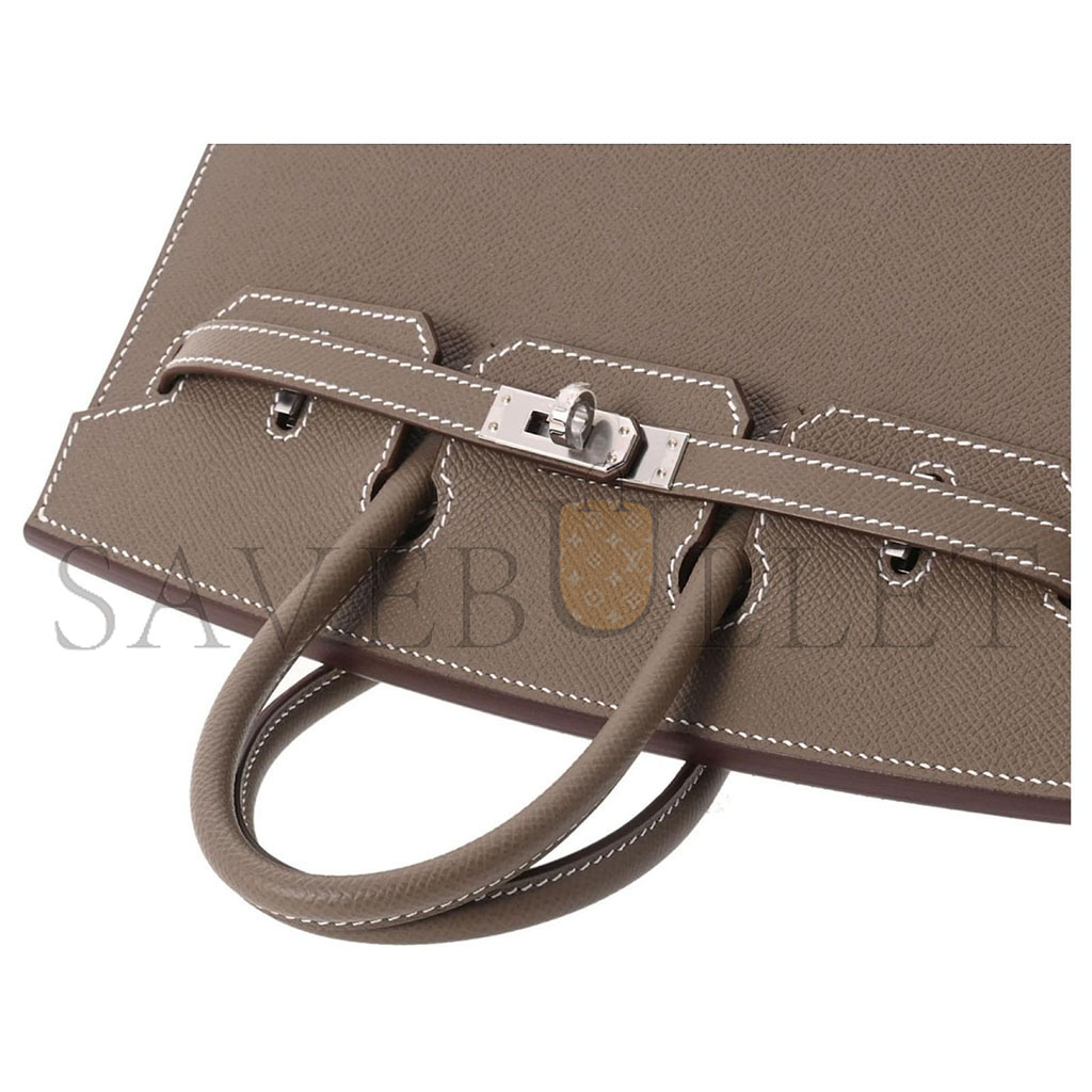 H**mes master birkin 25 epsom leather elephant gray silver buckle luxury bag 1024192050 (25*20*13cm)